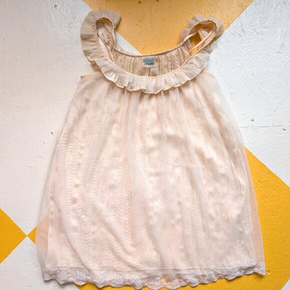 Free People Off Shoulder Night Dress Babydoll Nightie Peach Pastel Pink - Picture 5 of 7